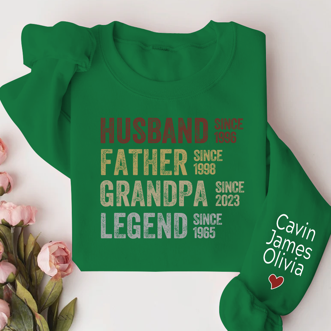 Personalized Dad Grandpa Husband Father Grandpa Legend 2023 And Custom Name Kids Sweatshirt