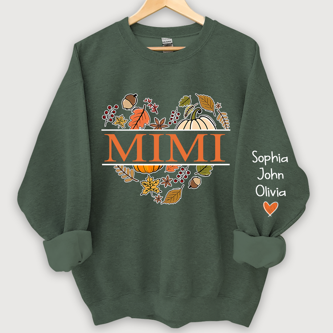 Mimi pumpkin fall autumn And Grandkids Sweatshirt