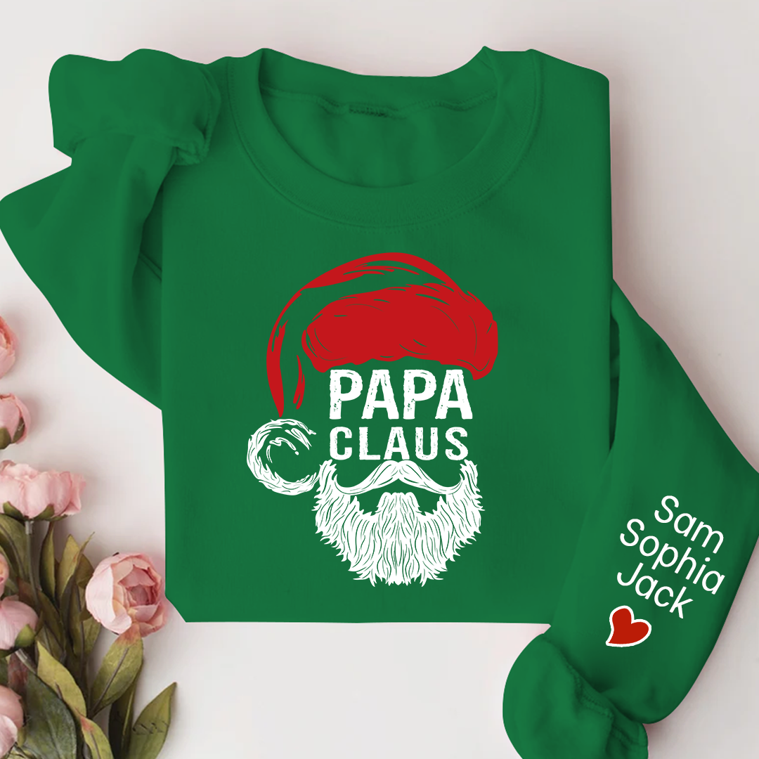 Christmas Papa Claus 2023 Gift Custom Name Kids Sweatshirt