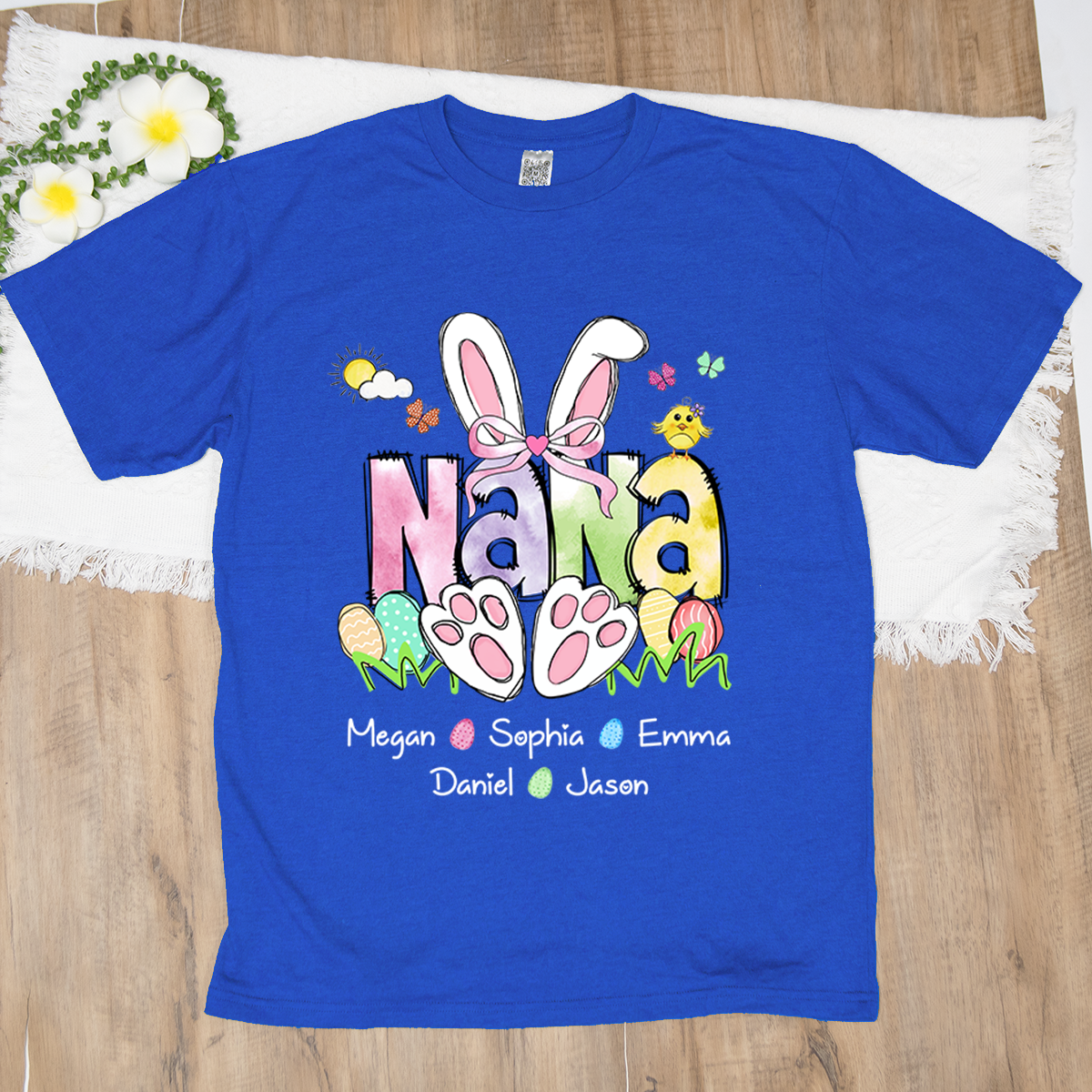 Custom Easter Grandma Shirt, Gift For Grandma, Grandma Easter Shirt With Grandkids Names T-Shirt
