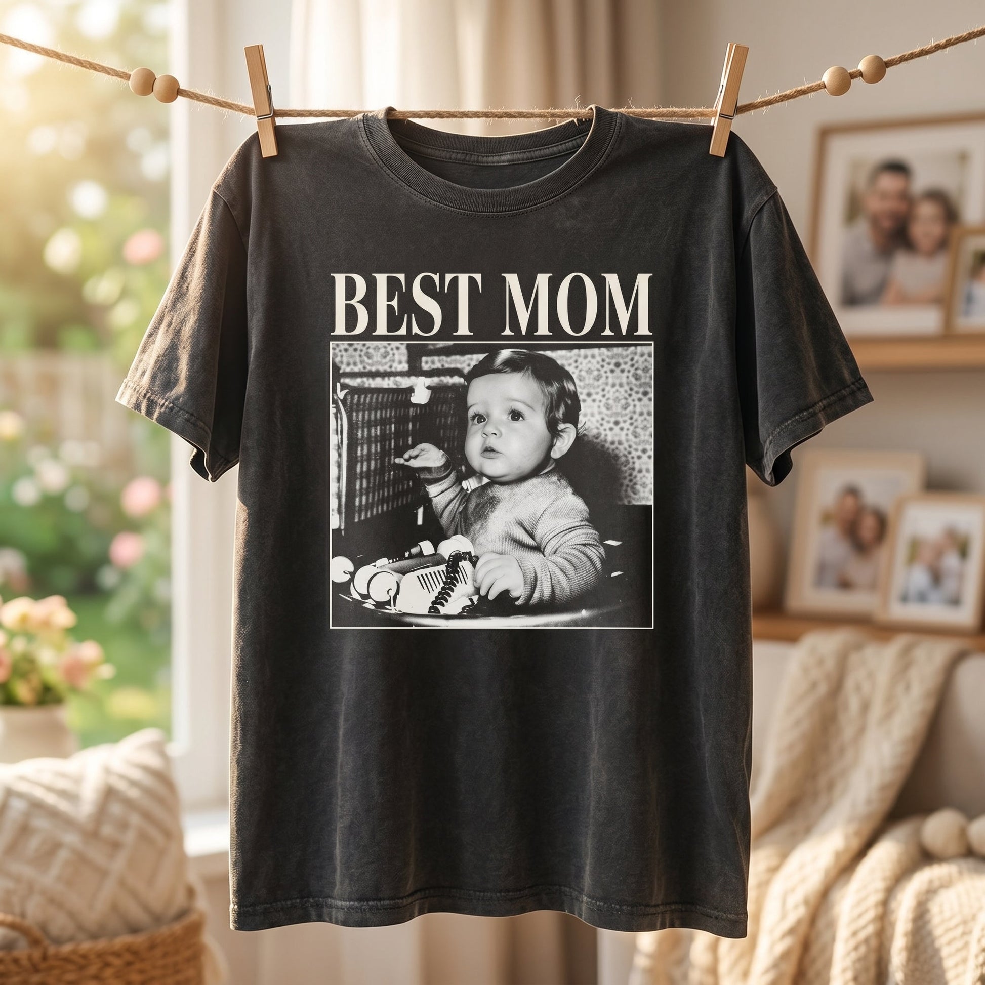 Personalised Vintage Photo And Year Shirt, Custom Picture Birthday Shirt
