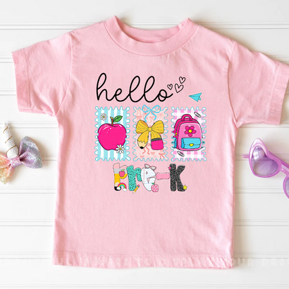 Preppy Back to School Hello Kindergarten Pre-K 1st 2d 3d 4th 5th Grades