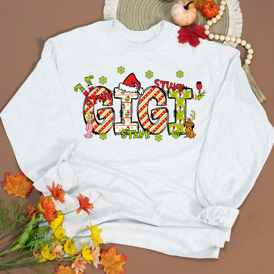 Personalized Nickname Grandma, Mom And Kids Names Christmas 2024 Longsleeve