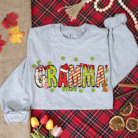 Personalized Nickname Grandma, Mom And Kids Names Christmas 2024 Longsleeve