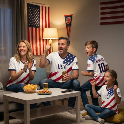 The "Team USA" Personalized Patriotic Sports Jersey