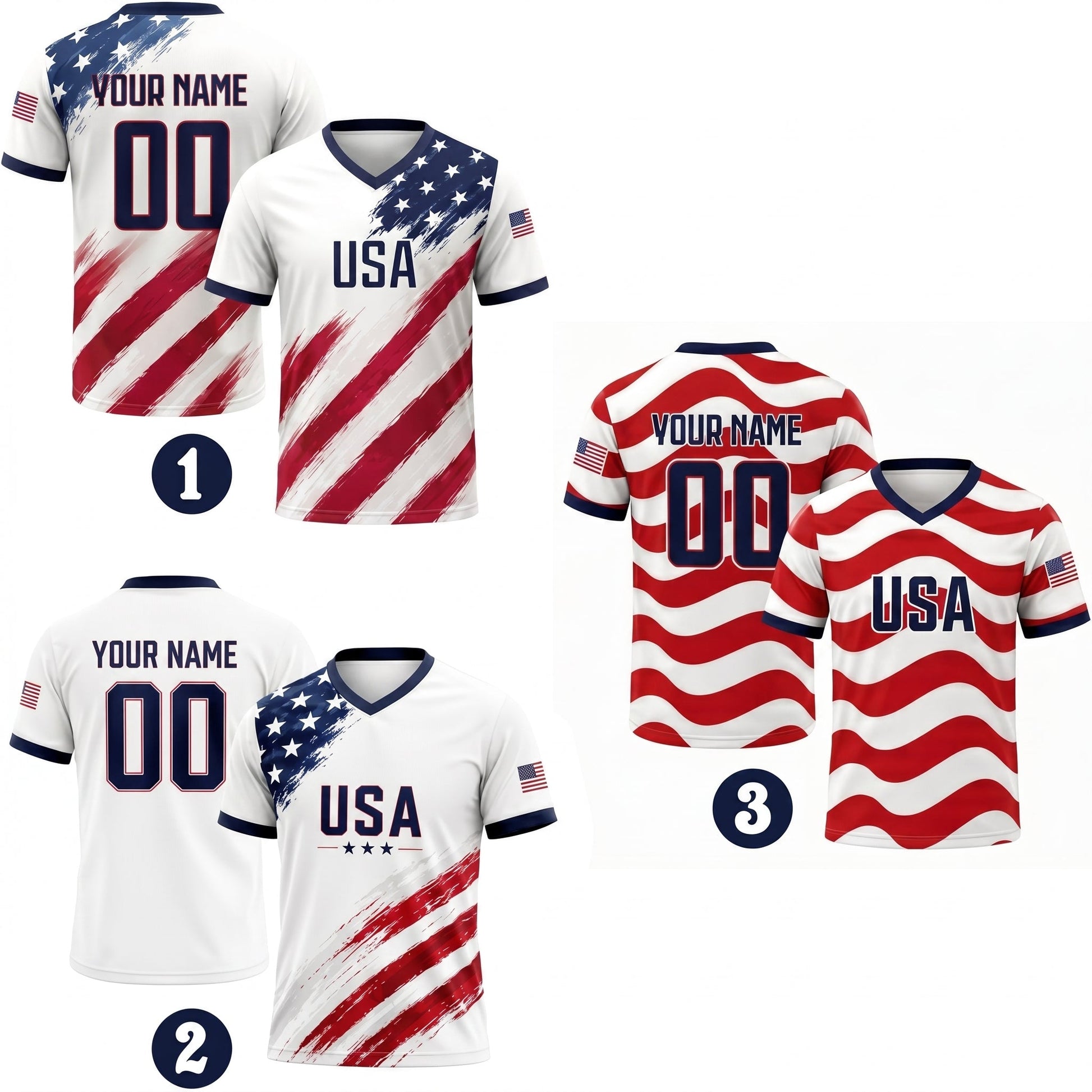 The "Team USA" Personalized Patriotic Sports Jersey