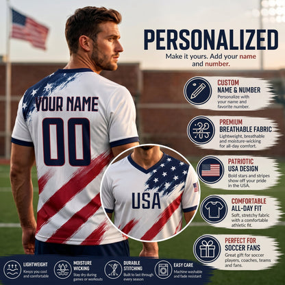 The "Team USA" Personalized Patriotic Sports Jersey