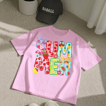 Cute Summer Fruit Graphic Shirt, Retro Coquette Bow Summer T-Shirt