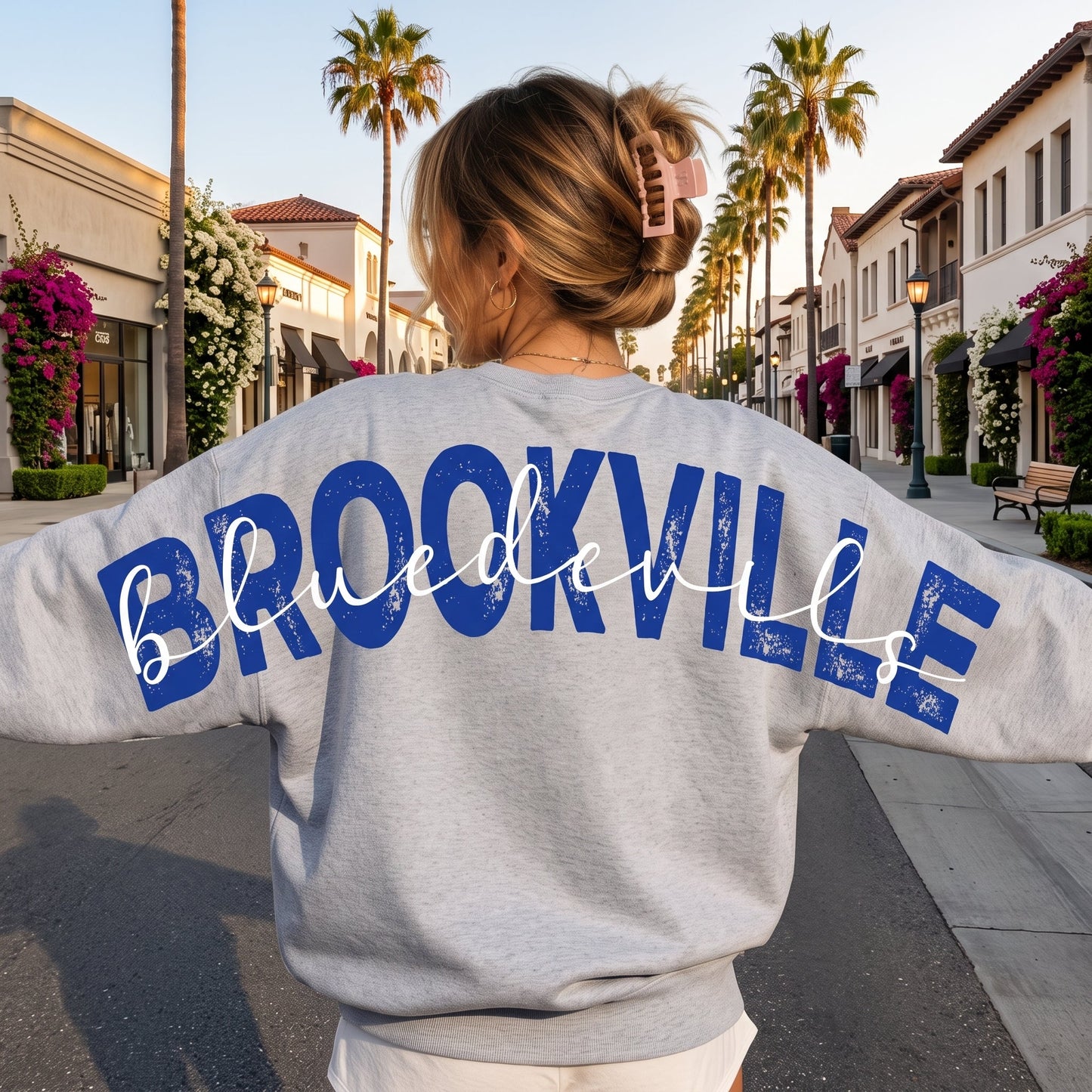 Personalized Sleeve-to-Sleeve Back Print Retro Graphic Sweatshirt