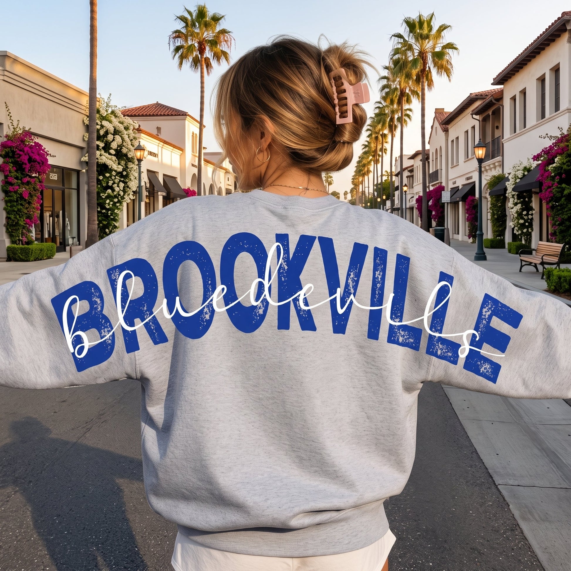 Personalized Sleeve-to-Sleeve Back Print Retro Graphic Sweatshirt