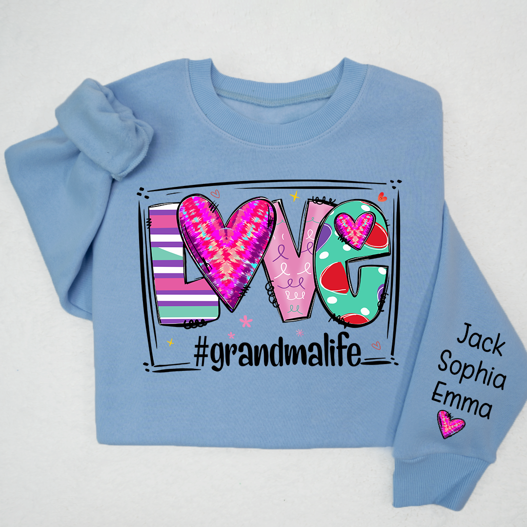 Love grandmalife Valentine's Day Sweatshirt with kids Sweatshirt