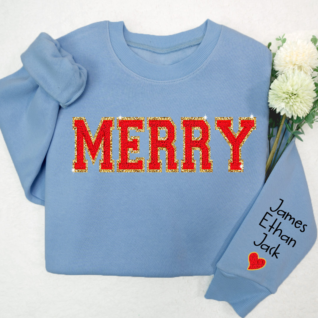 Merry Christmas Sweatshirt with Grandkids Winter Sweatshirt