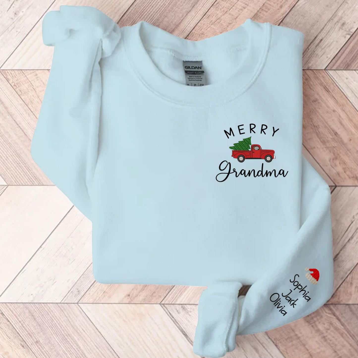 Personalized Merry Grandma Embroidered, Custom Grandma  And Kids, Grandma Gift CL01 Sweatshirt