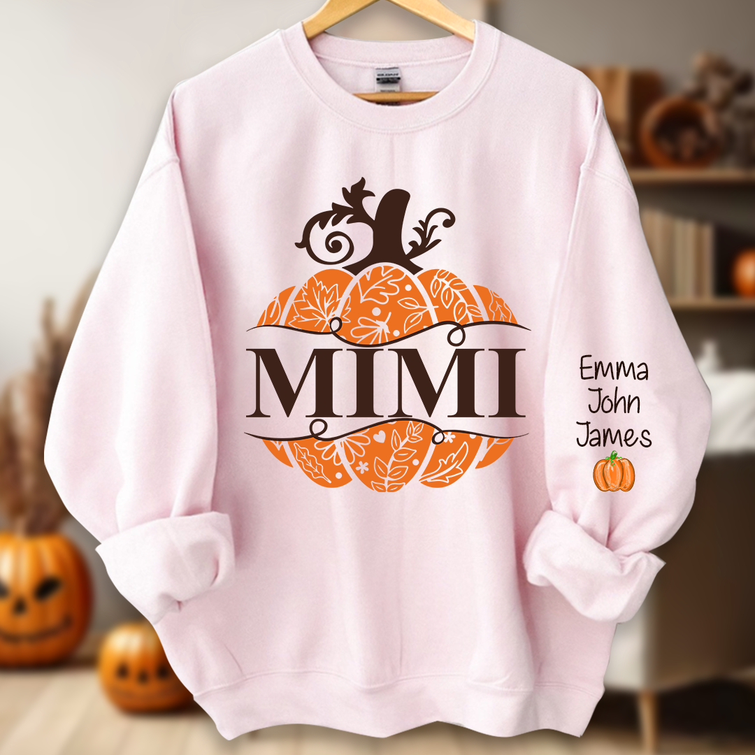 Mimi Pumpkin Wild Flowers And Grandkids Sweatshirt