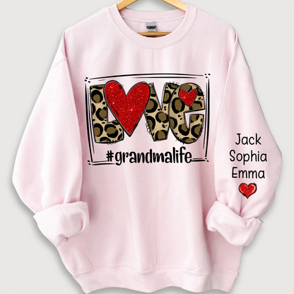 Glitter Love grandmalife leopard and kids Sweatshirt
