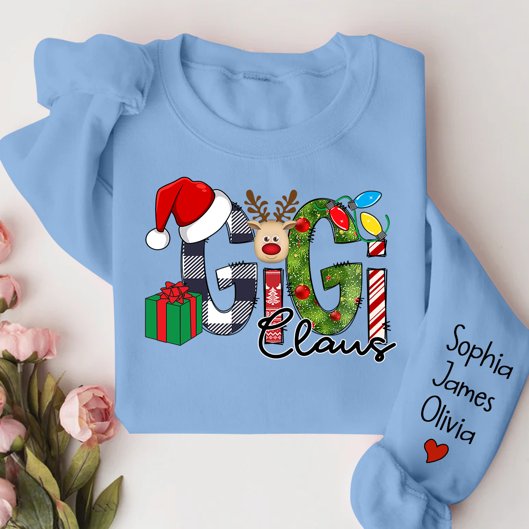 Gigi Claus Sweatshirt, Merry Christmas Nana, Grandma  Sweatshirt, Custom Grandma Claus Christmas