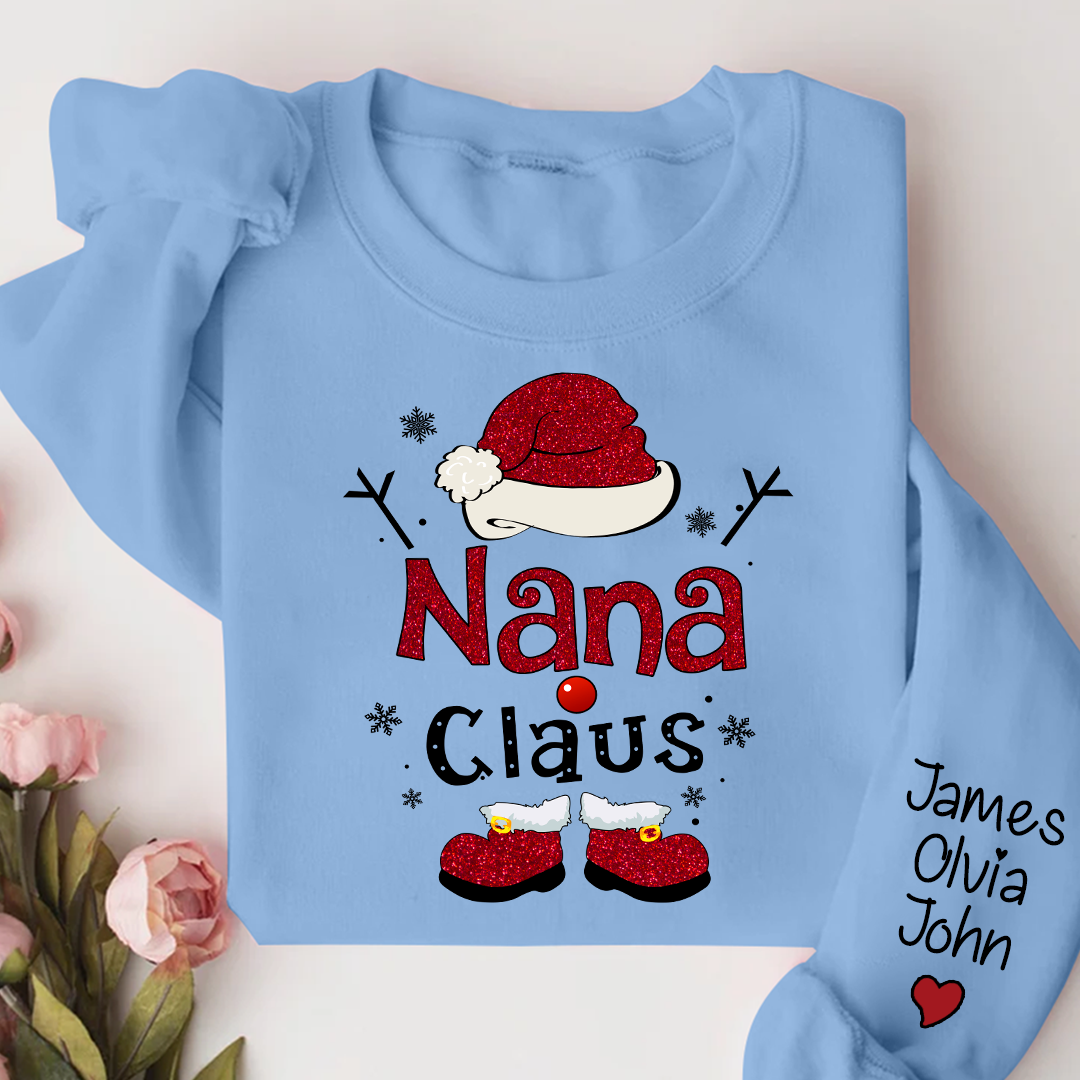 Nana claus Glitter Christmas Gifts Sweatshirt