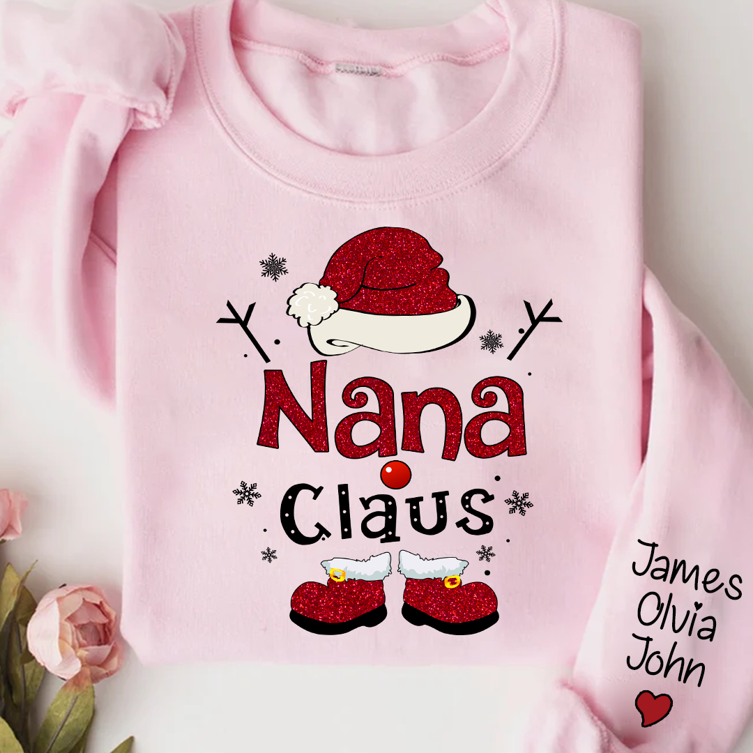 Nana claus Glitter Christmas Gifts Sweatshirt