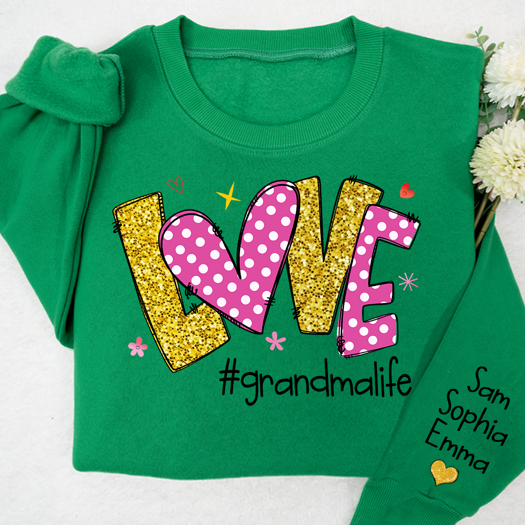 Glitter I Love grandmalife and grandkids Gifts Valentine's Day Sweatshirt
