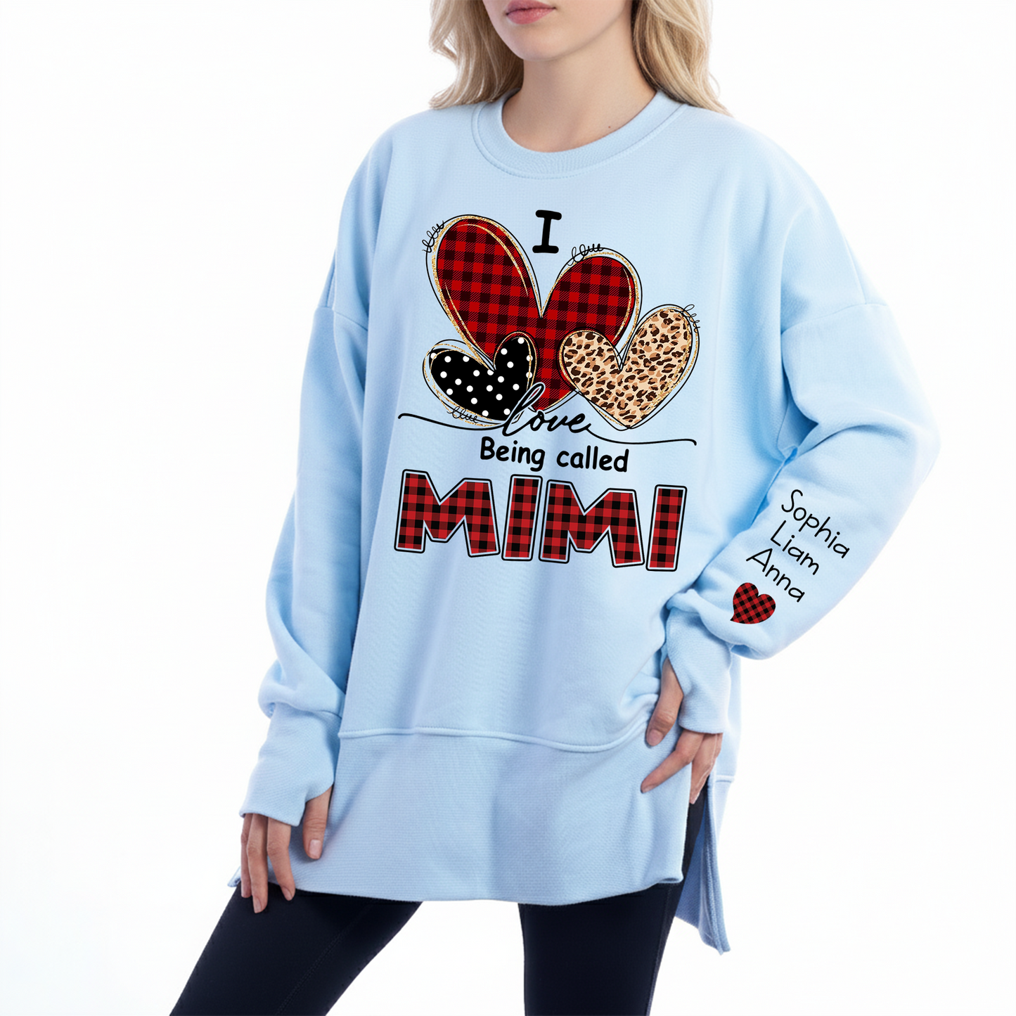 I Love Being Calling Mimi Oversized Sweatshirt, Personalized Grandma Shirt with Kids Names