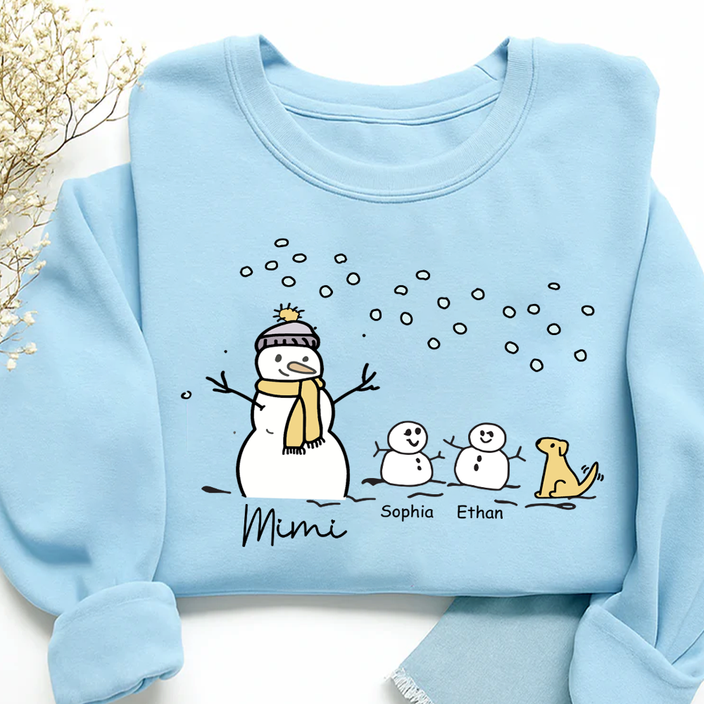 Mimi Snowman Dog with Grandkids – Christmas Gifts Sweatshirt