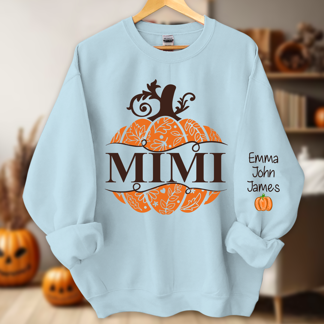 Mimi Pumpkin Wild Flowers And Grandkids Sweatshirt
