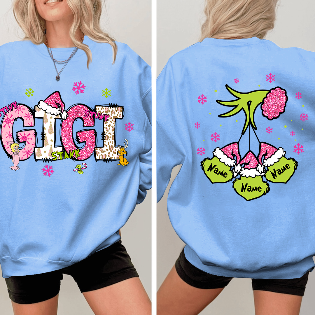 Gigi Pink Christmas And Kids Sweatshirt 2024