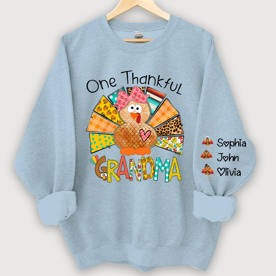 One Thankful Grandma Thanksgiving Turkey Sweatshirt