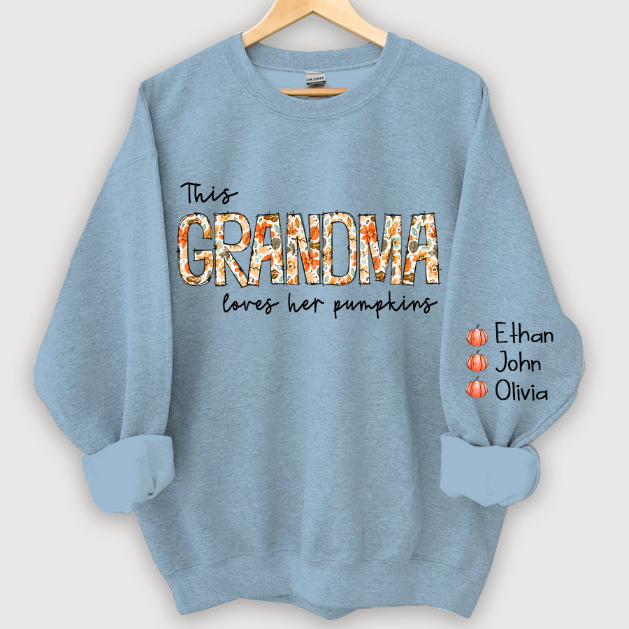 This Grandma Loves her pumpkins Autumn And Grandkids CL01 Sweatshirt