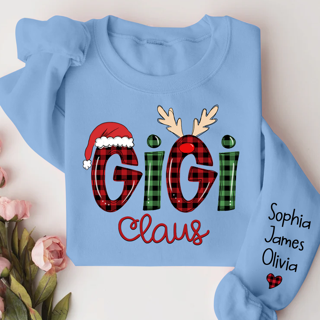 Merry Christmas Gigi claus caro with Grandkids Sweatshirt