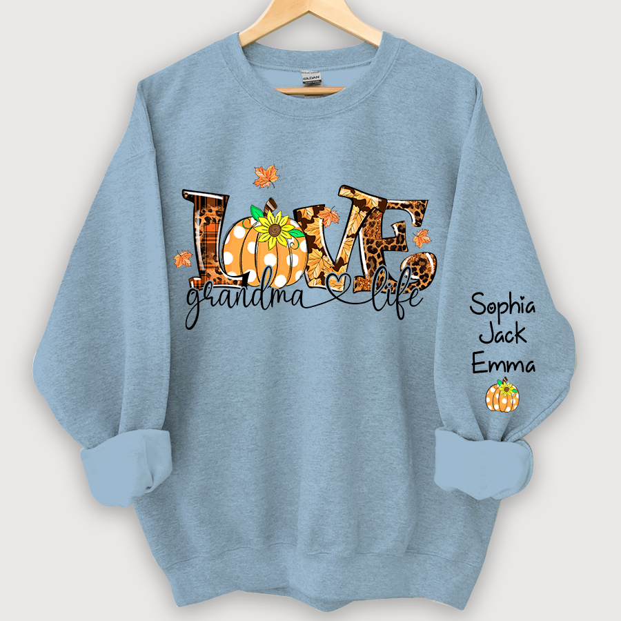 Personalized Love Grandmalife Pumpkin autumn Sweatshirt