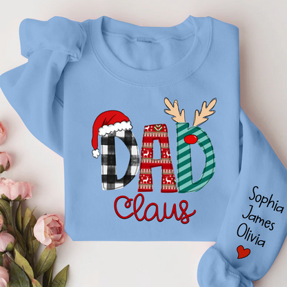 Dad Claus Merry Christmas Papa Claus Gift Custom Name Kids Sweatshirt