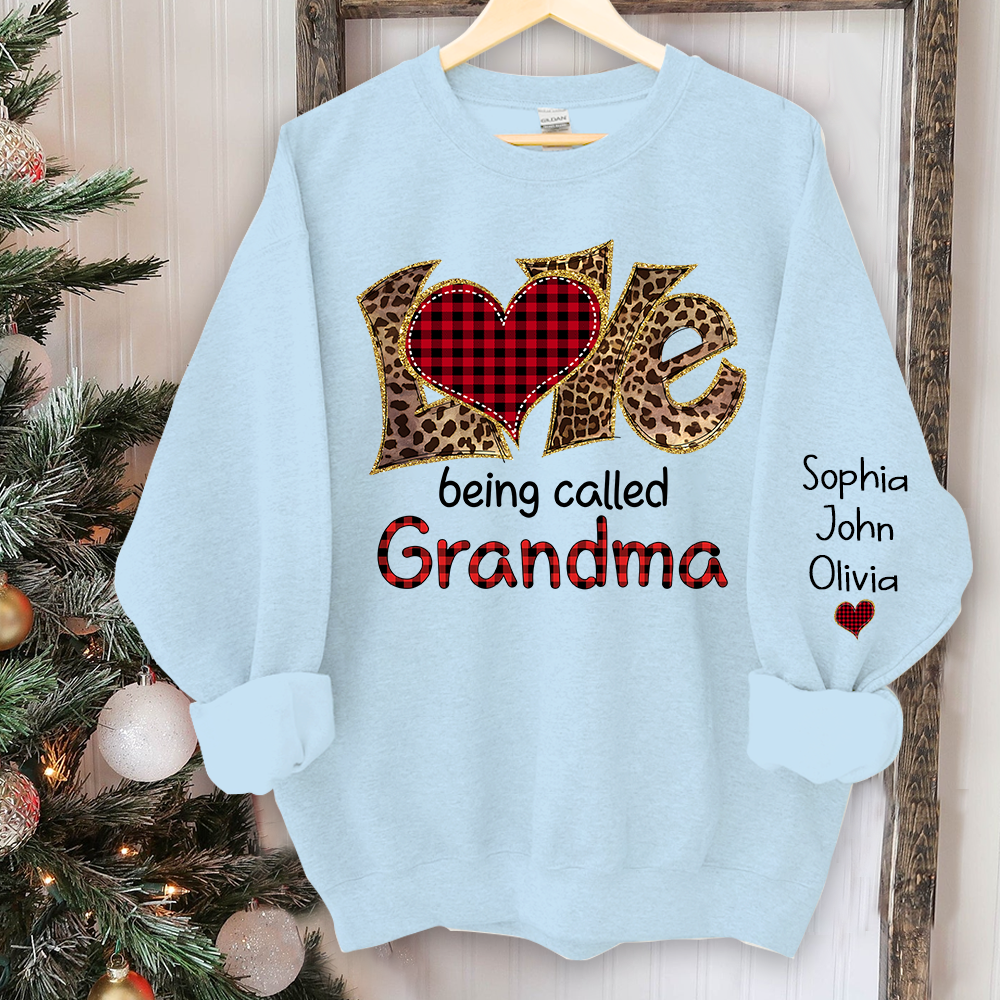 Love being called Grandma leopard And Grandkids Sweatshirt