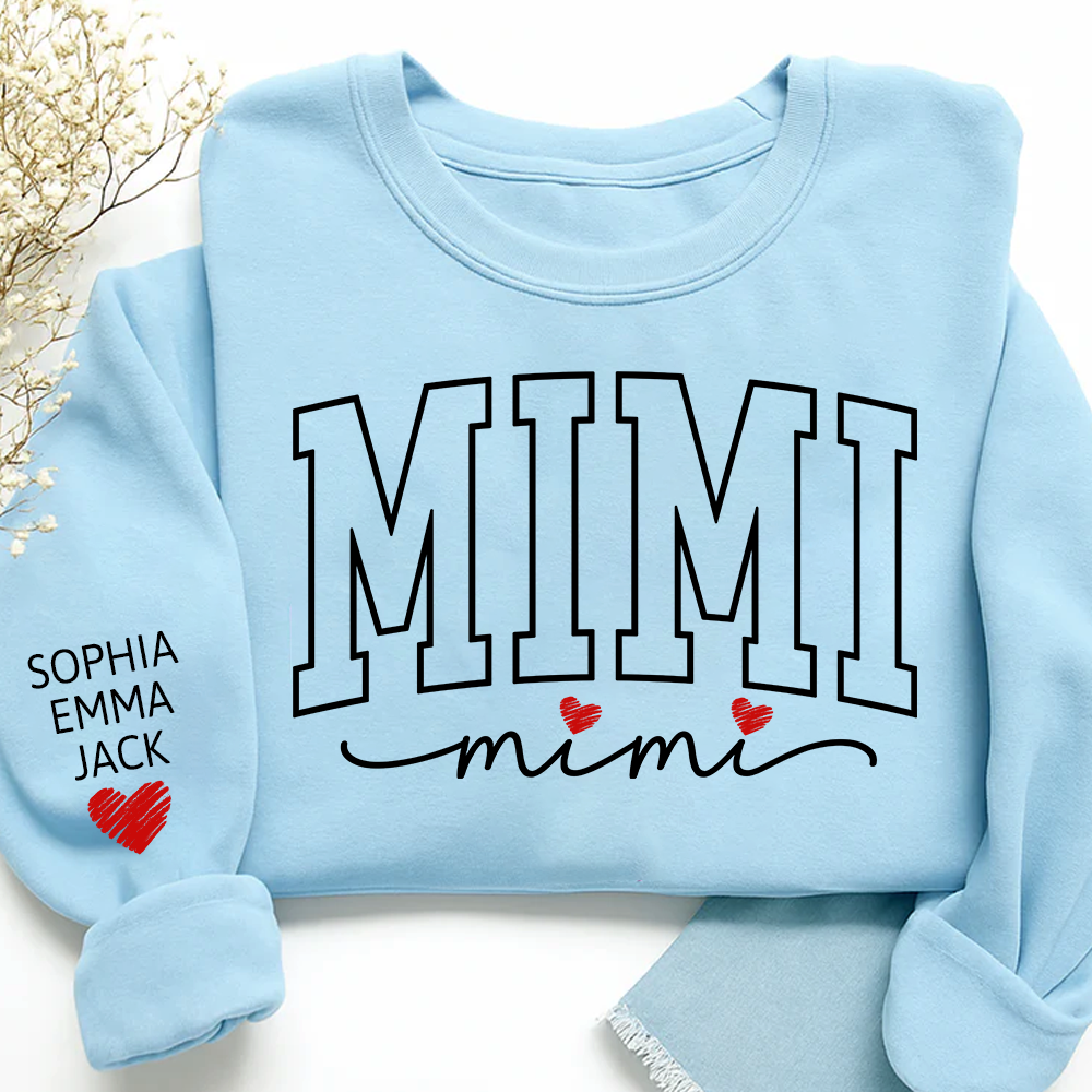 Personalized Mimi And Grandkids Heart Sweatshirt