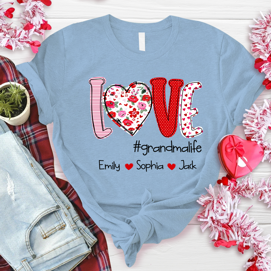 Love Grandmalife And Kids Valentines T-Shirt