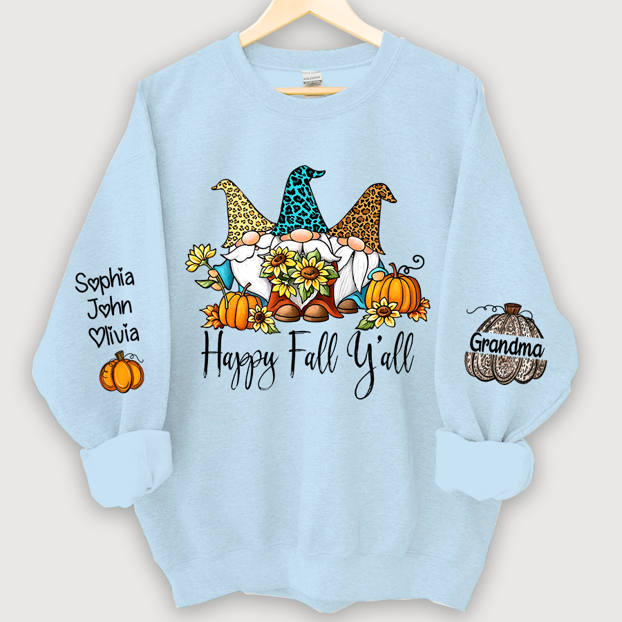 Happy Fall Y'all Grandma With Grandkids Autumn Sweatshirt