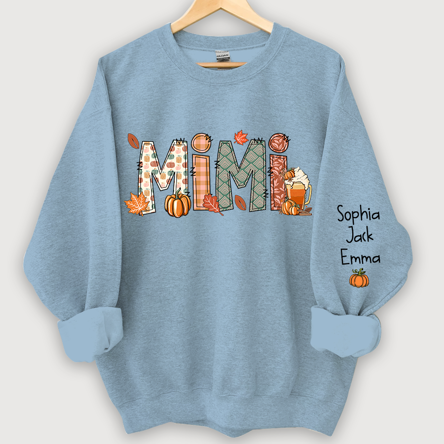 Mimi, Grandma, Nana Fall Doodle And Grandkids Autumn Sweatshirt