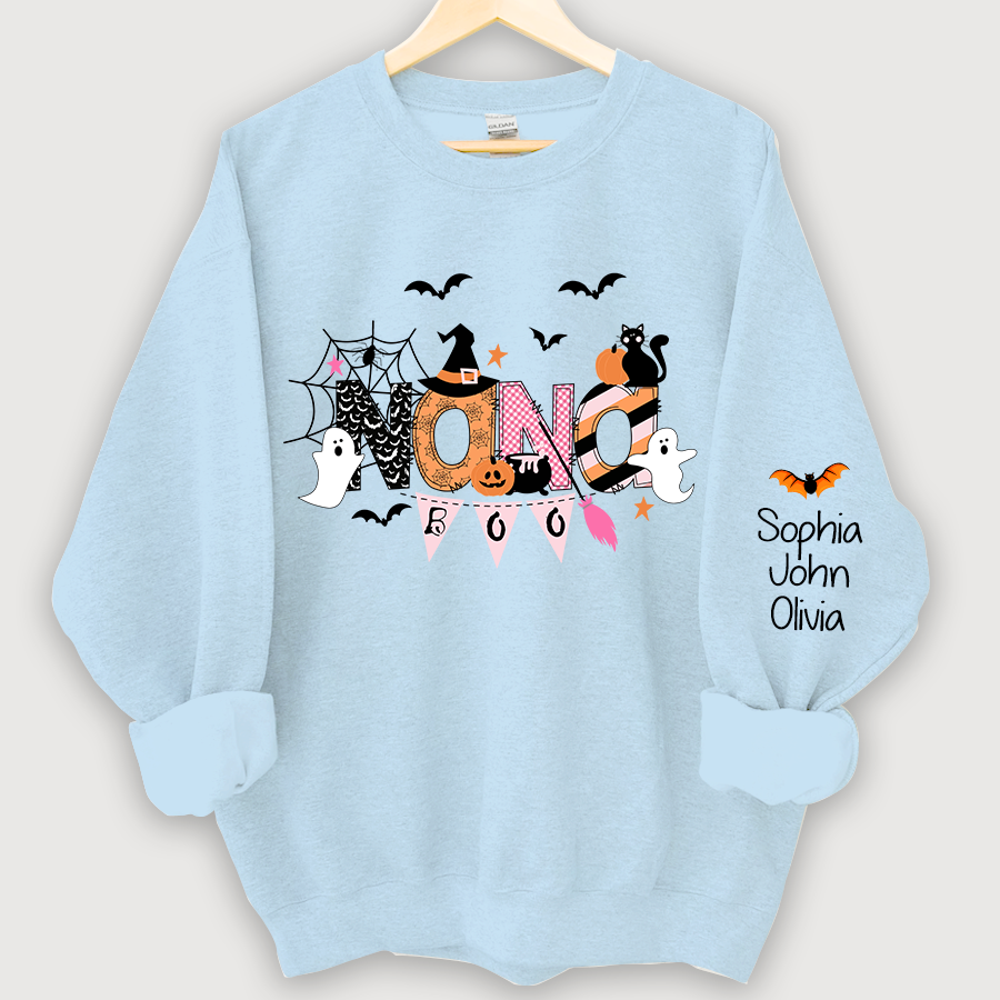 Personalized Nana Halloween Doodle Alphabet Witch Ghost Pumpkin Bat Sweatshirt