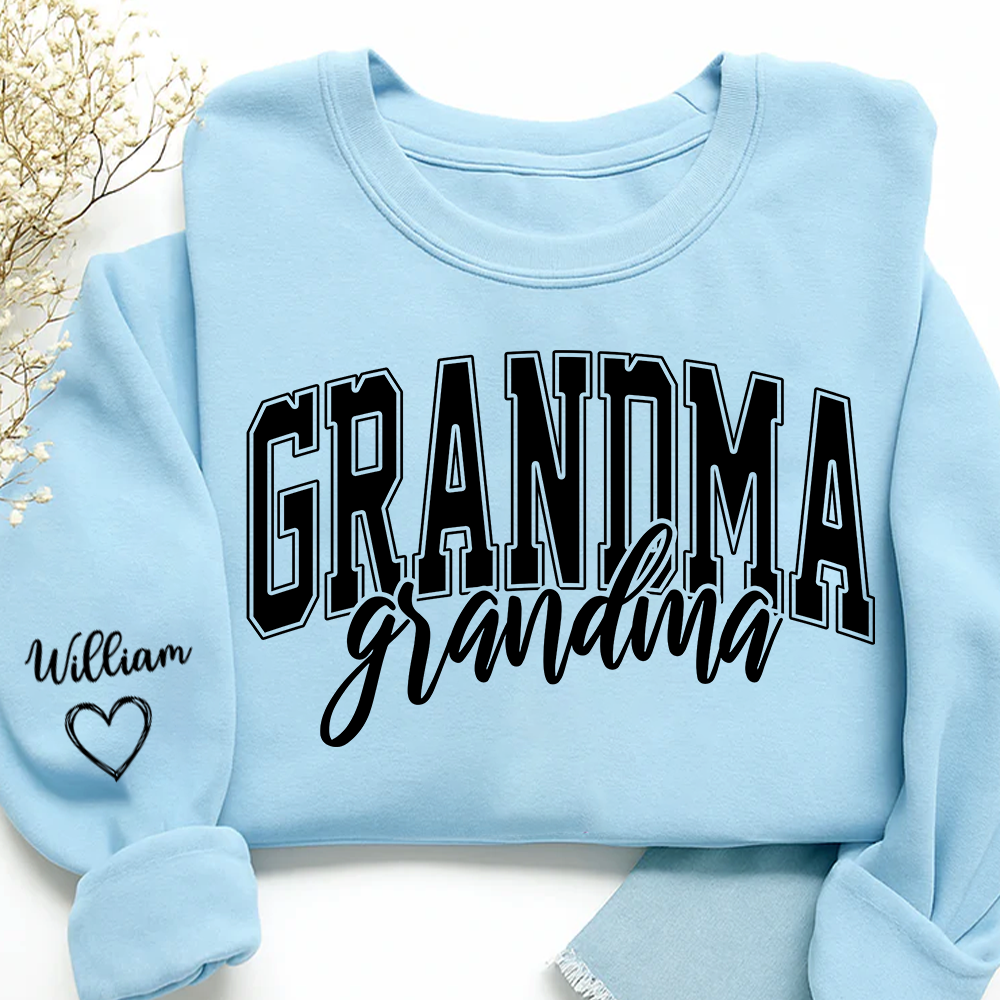 Grandma with Grandkids’ Names, Custom Gift for Grandma Sweatshirt