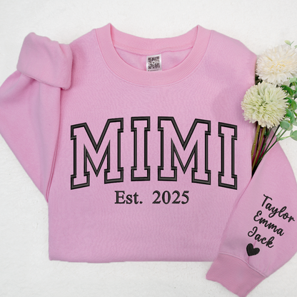 Mimi Est Embroidered And Grandkids Sweatshirt