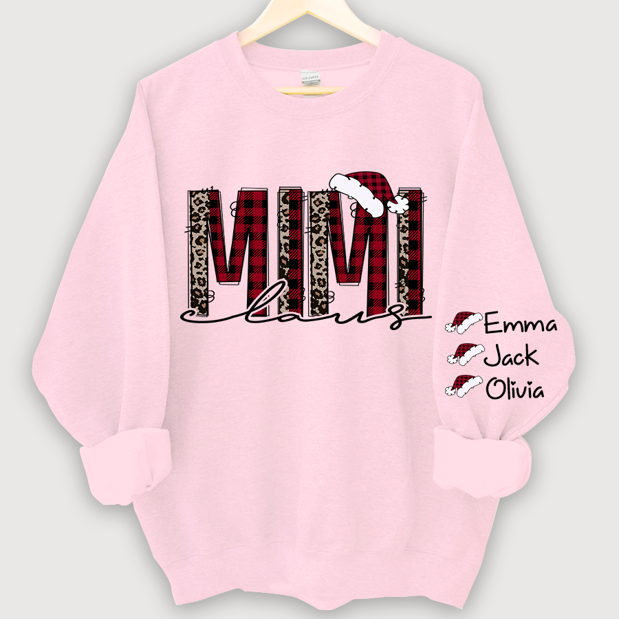 Personalized Mimi Claus Christmas And Grandkids Sweatshirt