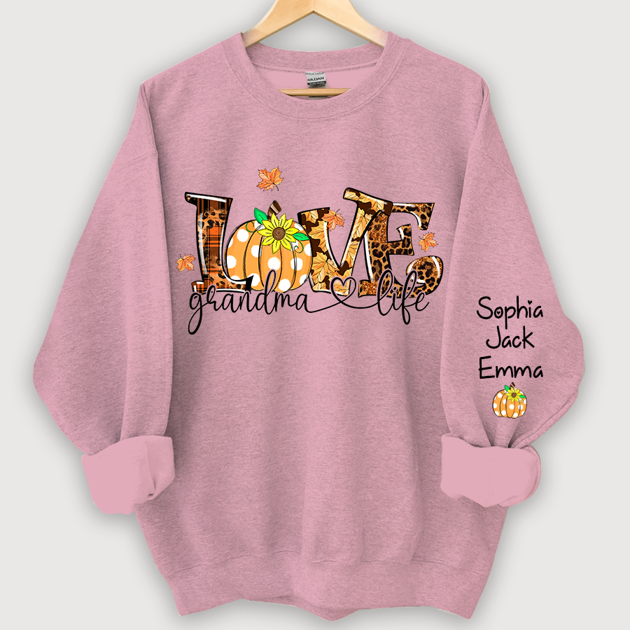 Personalized Love Grandmalife Pumpkin autumn Sweatshirt