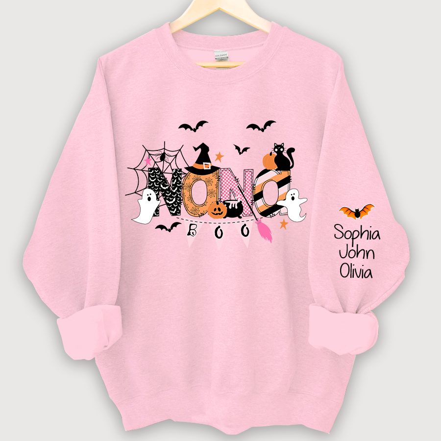 Personalized Nana Halloween Doodle Alphabet Witch Ghost Pumpkin Bat Sweatshirt