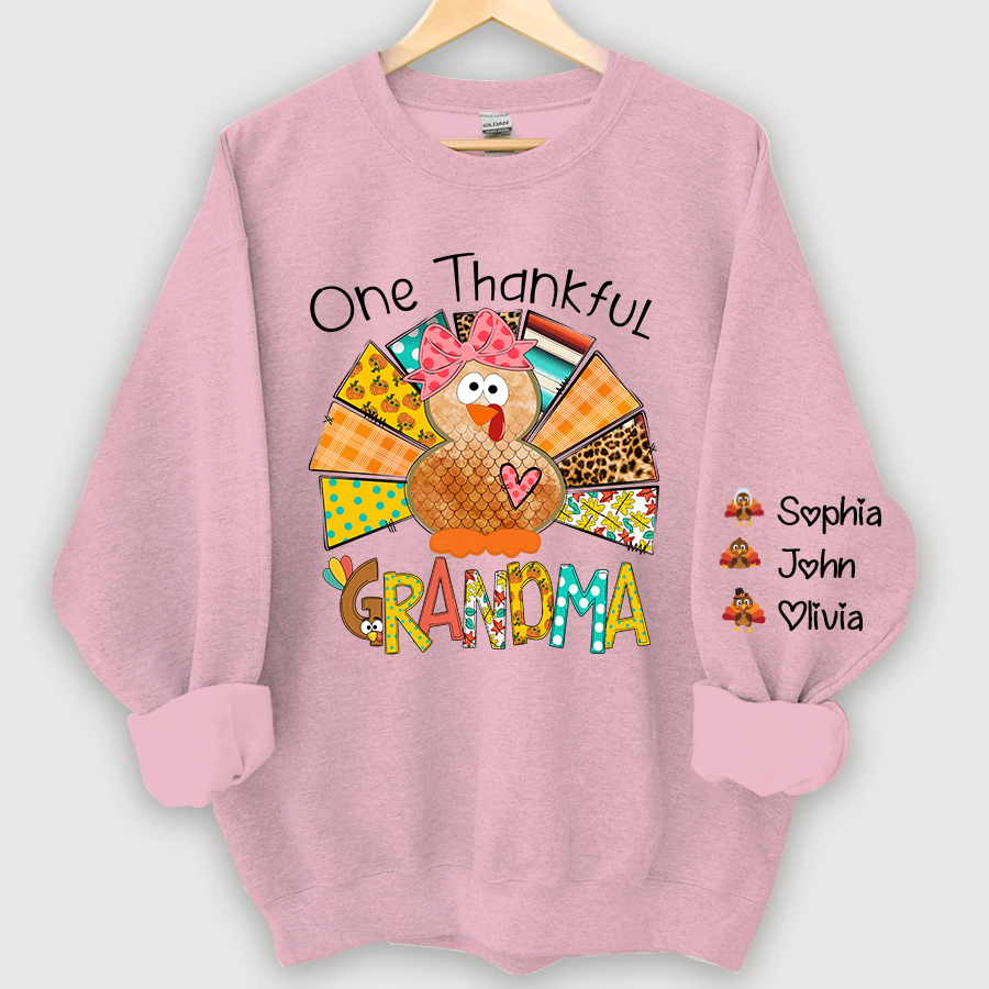 One Thankful Grandma Thanksgiving Turkey Sweatshirt