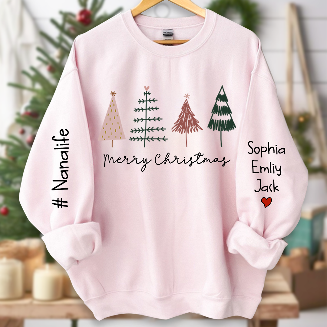 Tree Merry Christmas Nanalife Christmas and Grandkids Sweatshirt