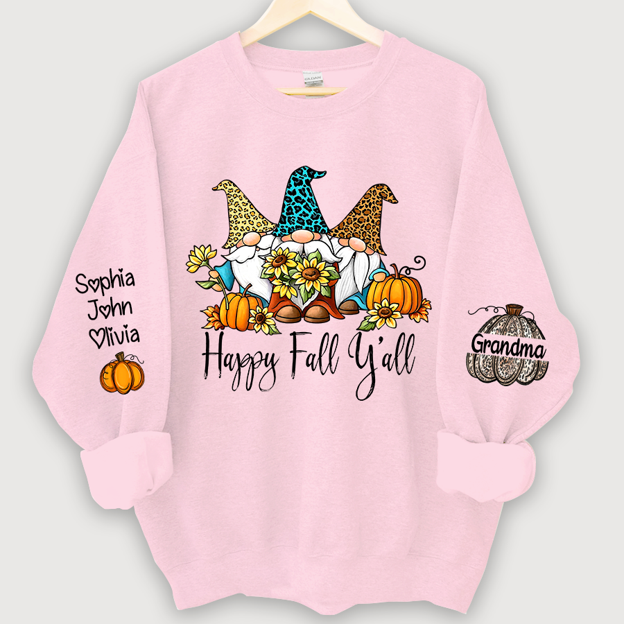 Happy Fall Y'all Grandma With Grandkids Autumn Sweatshirt