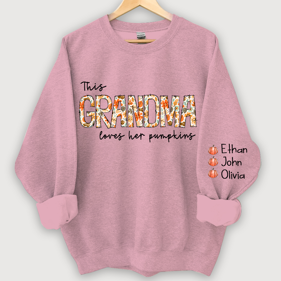 This Grandma Loves her pumpkins Autumn And Grandkids CL01 Sweatshirt