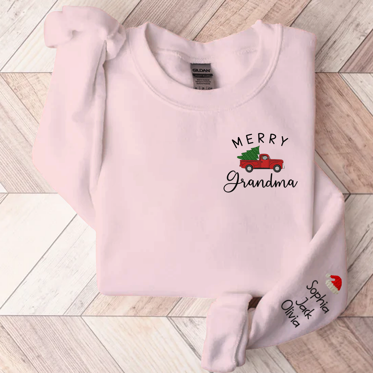 Personalized Merry Grandma Embroidered, Custom Grandma  And Kids, Grandma Gift CL01 Sweatshirt