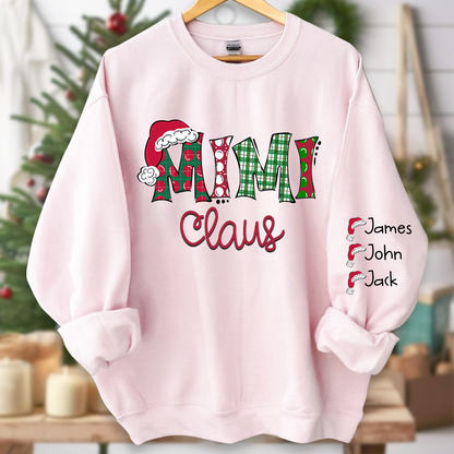 Merry Christmas Mimi, Grandma Claus Christmas and Grandkids Sweatshirt