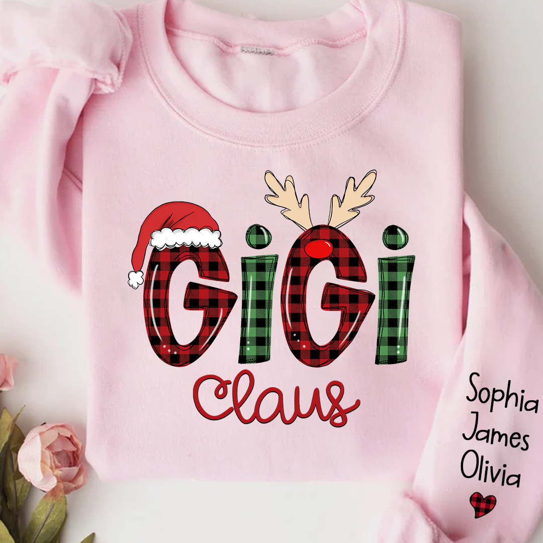 Merry Christmas Gigi claus caro with Grandkids Sweatshirt
